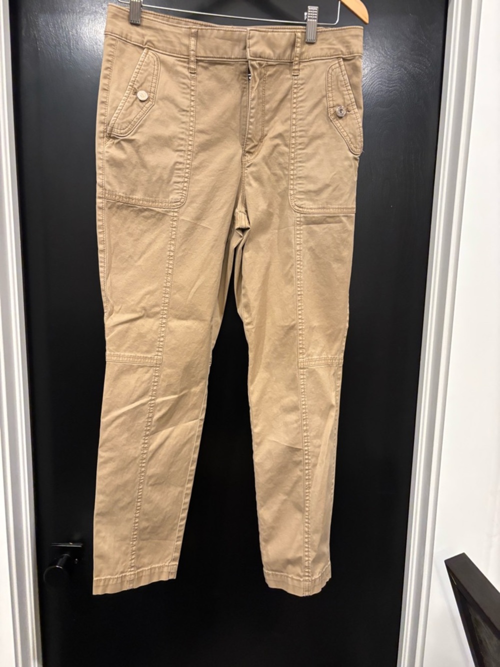 White House Black Market Tan Cargo-Style Cropped Pants